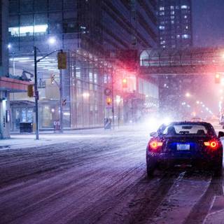 Purple winter drive wallpaper