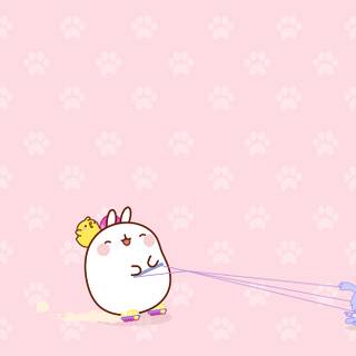 Molang winter PC wallpaper