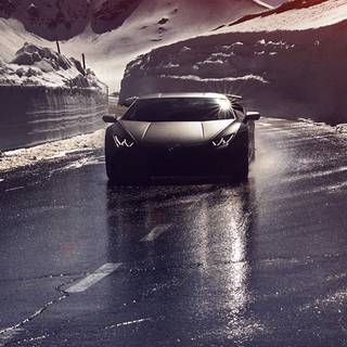 Purple winter drive wallpaper