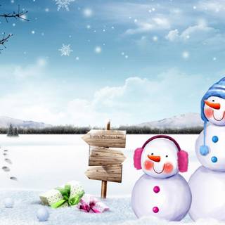 Kawaii winter laptop wallpaper