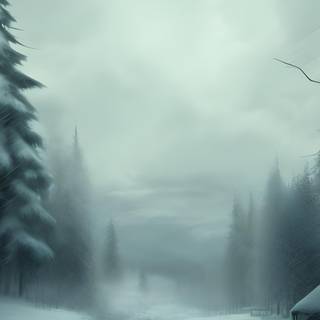 Winter art dark wallpaper