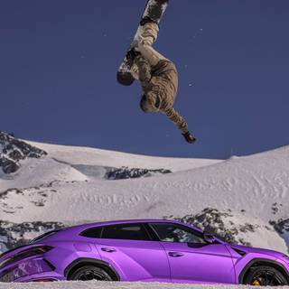 Purple winter drive wallpaper