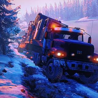 Purple winter drive wallpaper