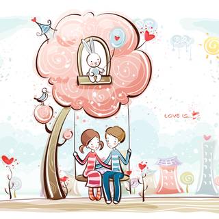 Valentines cartoon wallpaper