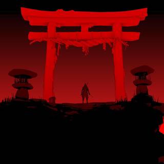 Red black samurai wallpaper