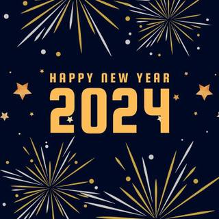 Happy New Year 2024 gold wallpaper