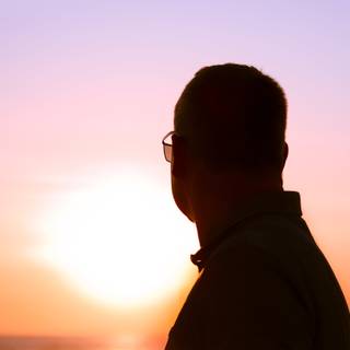 Watching sunset wallpaper