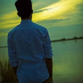 Watching sunset wallpaper