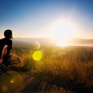 Watching sunset wallpaper