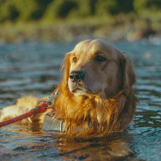 Dogs swimming wallpaper