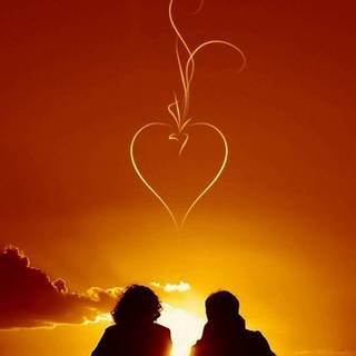 Watching sunset wallpaper