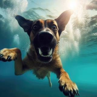 Dogs swimming wallpaper