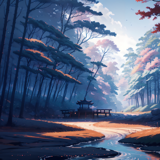 Anime forest PC wallpaper