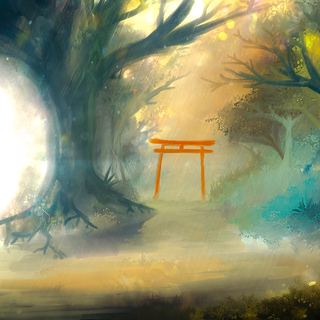 Anime forest PC wallpaper