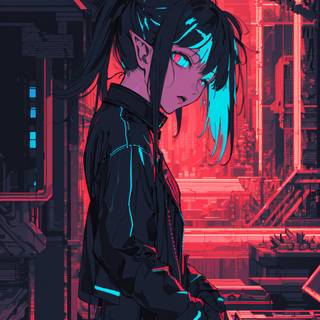 Neon anime PFP wallpaper
