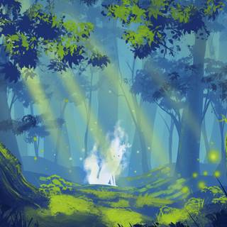 Anime forest PC wallpaper
