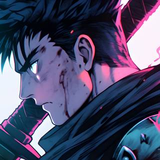 White and blue anime wallpaper