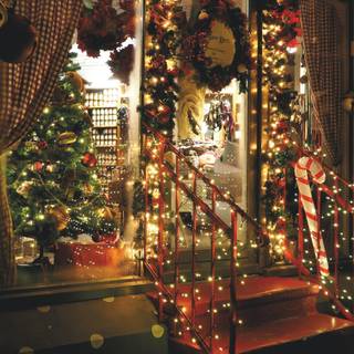 4k Christmas village wallpaper