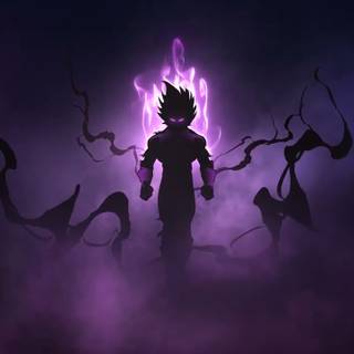 Purple Goku desktop wallpaper