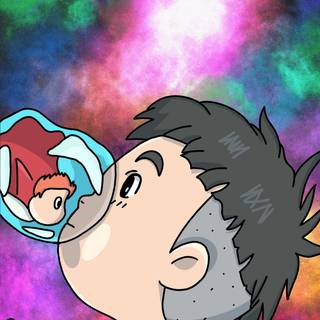 Ponyo iPhone wallpaper