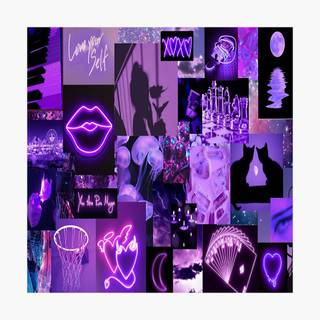 Cute purple collage wallpaper
