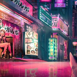 Computer pink anime wallpaper