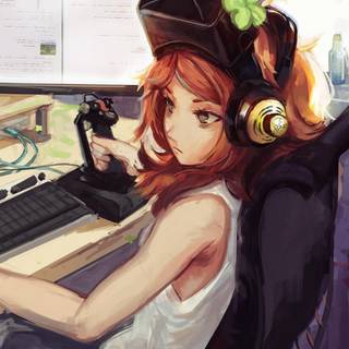 Gamers girl 4k wallpaper