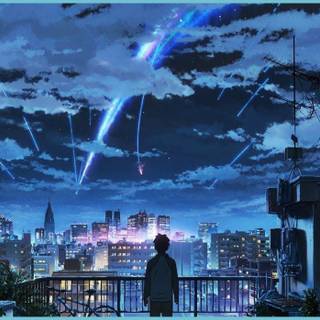 Relaxing anime night wallpaper