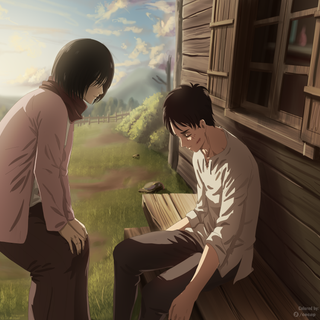 Eren and Mikasa 4k wallpaper