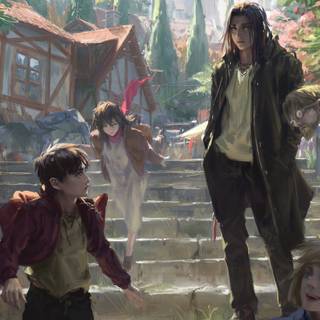 Eren and Mikasa 4k wallpaper