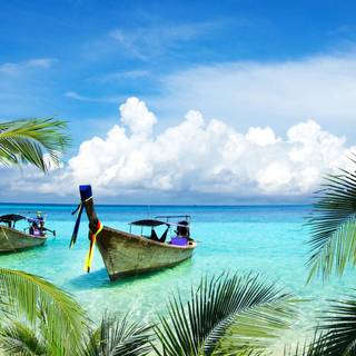 Tropical beach 4k wallpaper