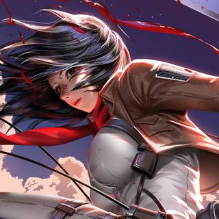 Eren and Mikasa 4k wallpaper