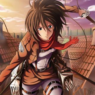 Eren and Mikasa 4k wallpaper