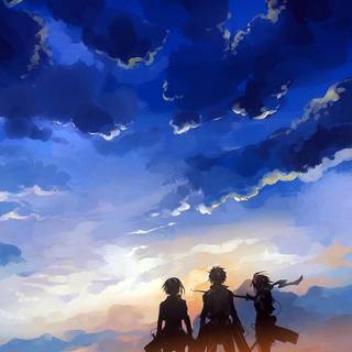 Eren and Mikasa 4k wallpaper