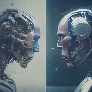 Human vs AI wallpaper