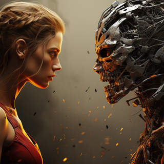 Human vs AI wallpaper