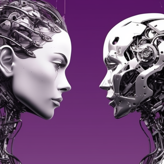 Human vs AI wallpaper