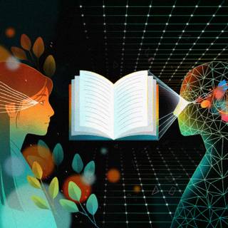 Human vs AI wallpaper