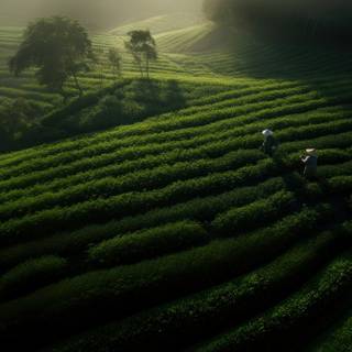 Tea farm wallpaper