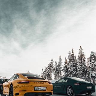 Porsche snow wallpaper
