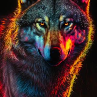 Glow wolf wallpaper