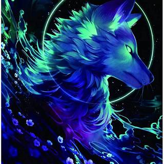 Glow wolf wallpaper