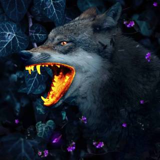 Glow wolf wallpaper