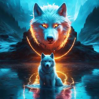 Glow wolf wallpaper