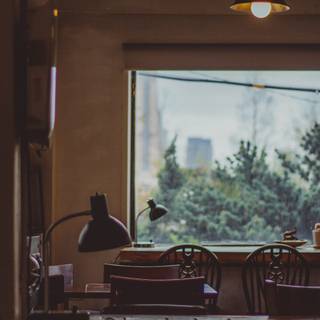 Cozy coffee shop wallpaper