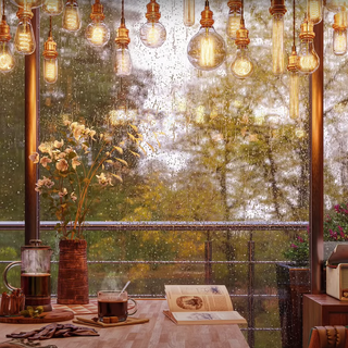 Cozy coffee shop wallpaper