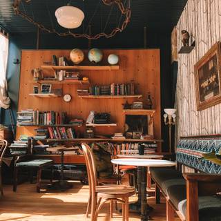 Cozy coffee shop wallpaper