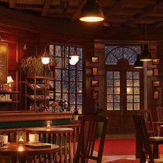 Cozy coffee shop wallpaper