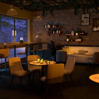 Cozy coffee shop wallpaper