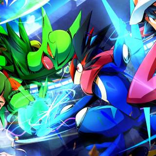 Sceptile and Greninja wallpaper